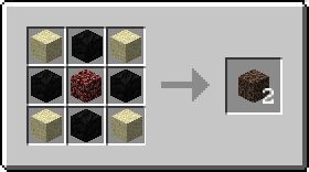Netherrack uprostřed, písek v rozích a coal bloky na krajích vytvoří 2 soul sandy